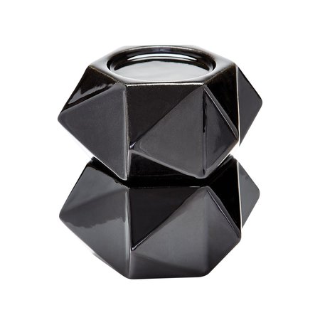 ELK SIGNATURE Ceramic Star Candle Holders in Black Set of 2, Large 857126/S2